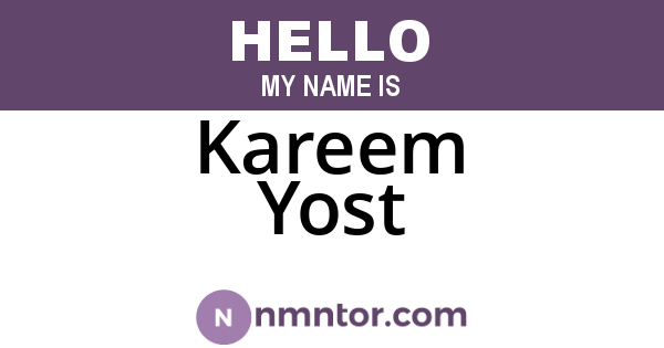 Kareem Yost