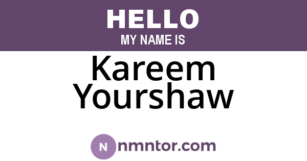 Kareem Yourshaw