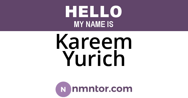 Kareem Yurich