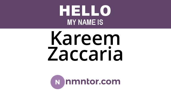 Kareem Zaccaria