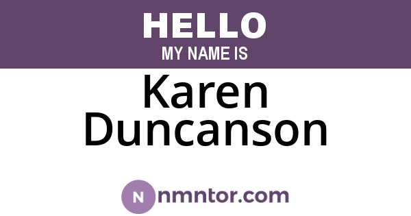 Karen Duncanson