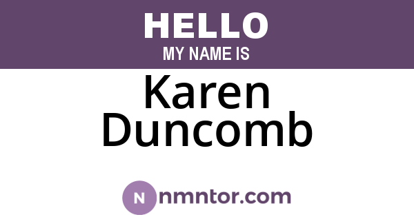 Karen Duncomb