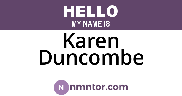 Karen Duncombe