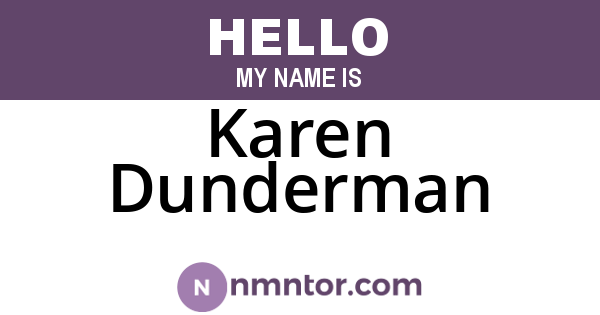 Karen Dunderman