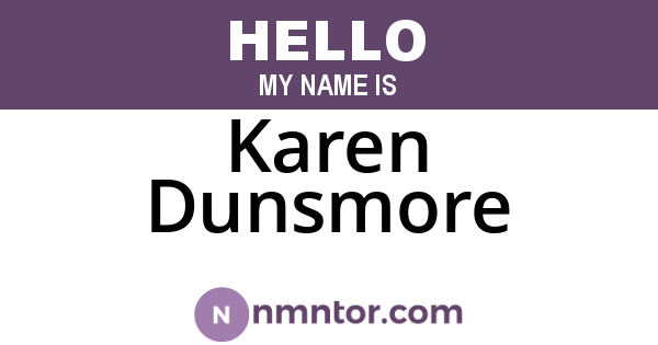 Karen Dunsmore
