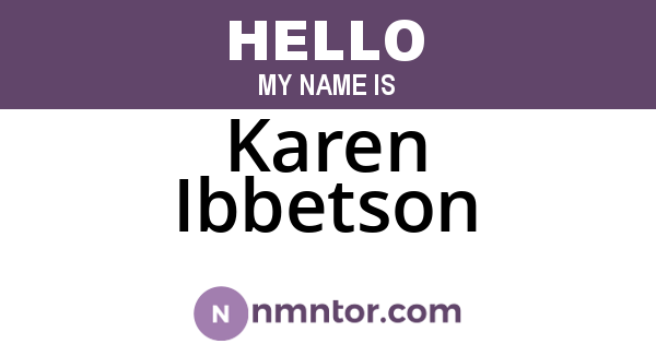 Karen Ibbetson