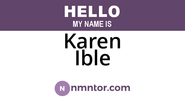 Karen Ible