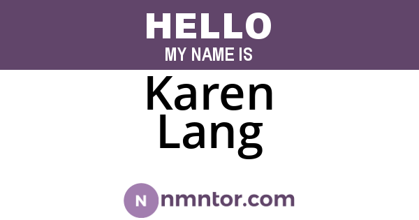 Karen Lang