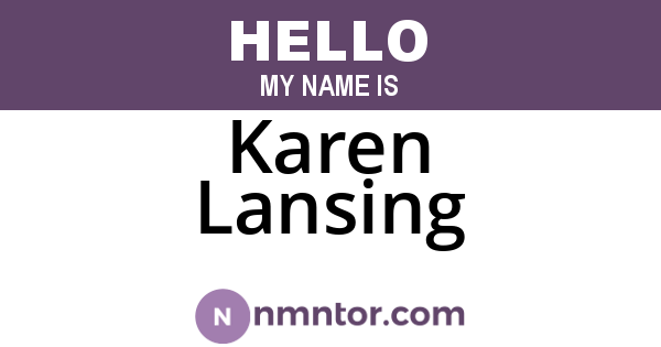 Karen Lansing