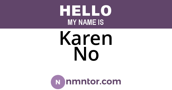 Karen No