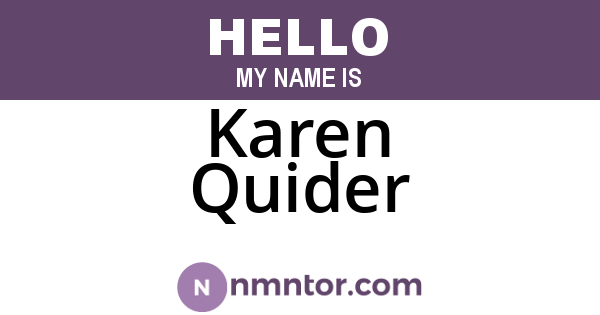 Karen Quider