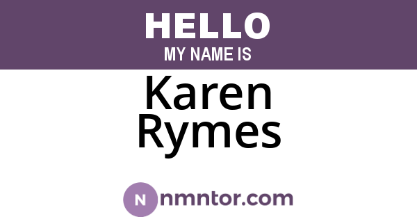 Karen Rymes