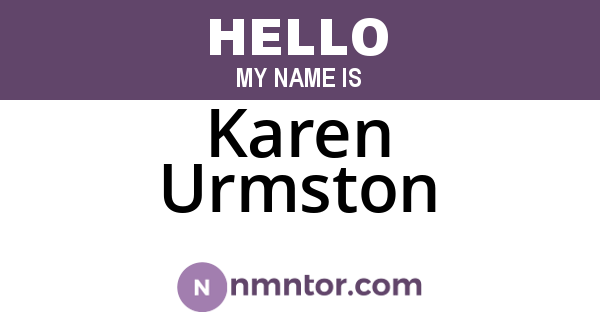 Karen Urmston