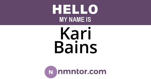 Kari Bains