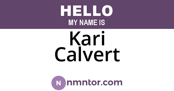 Kari Calvert
