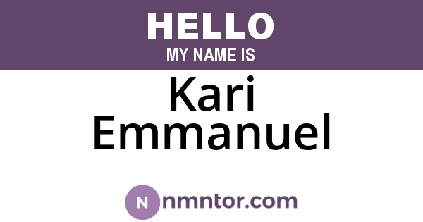 Kari Emmanuel