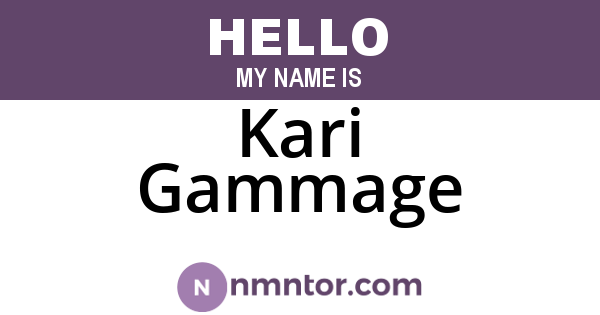 Kari Gammage