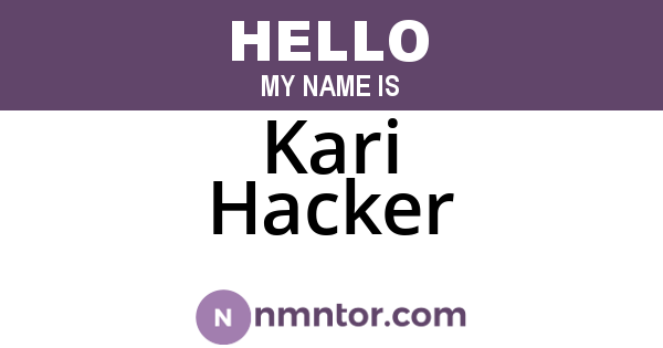 Kari Hacker