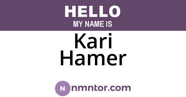 Kari Hamer