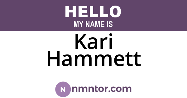 Kari Hammett