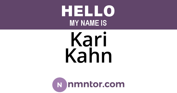 Kari Kahn