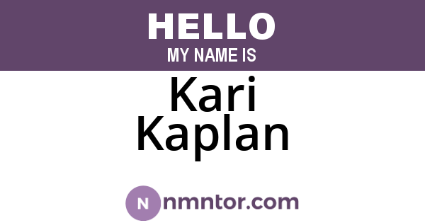 Kari Kaplan