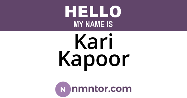 Kari Kapoor