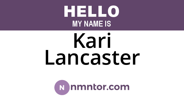 Kari Lancaster
