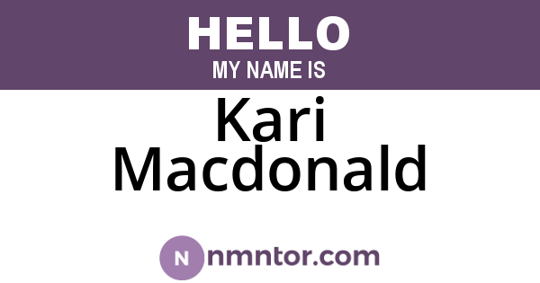 Kari Macdonald