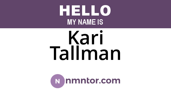 Kari Tallman