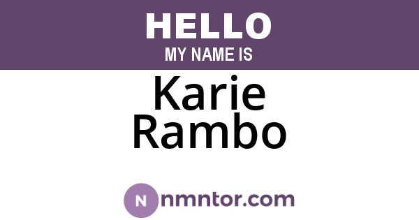 Karie Rambo