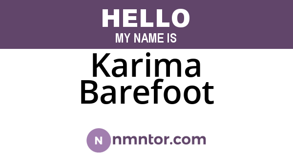 Karima Barefoot