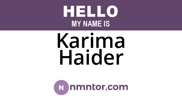 Karima Haider