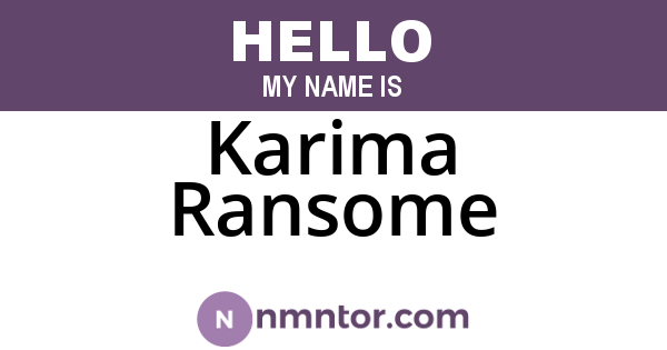 Karima Ransome