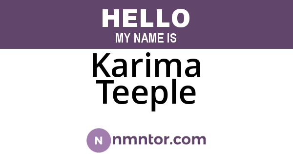 Karima Teeple