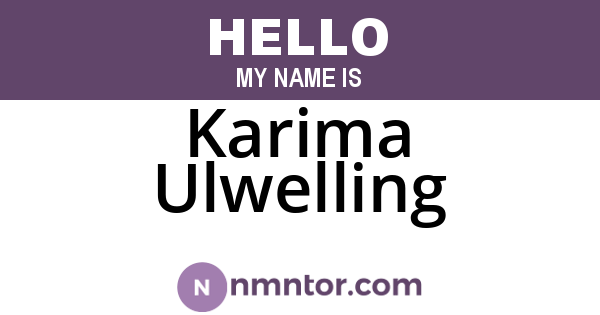 Karima Ulwelling