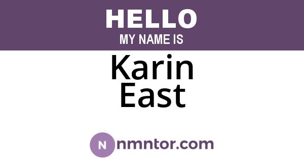 Karin East