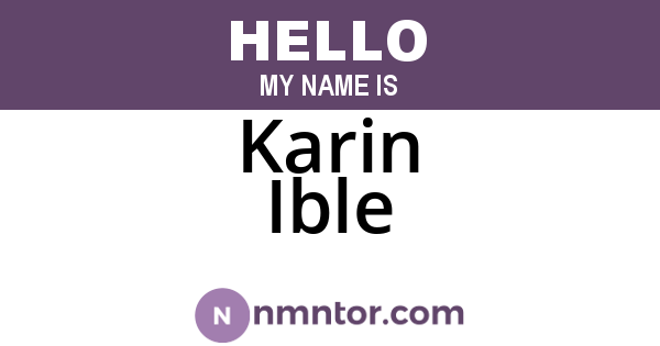 Karin Ible