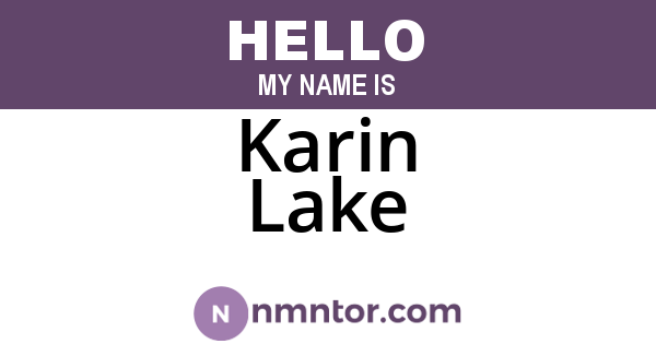 Karin Lake