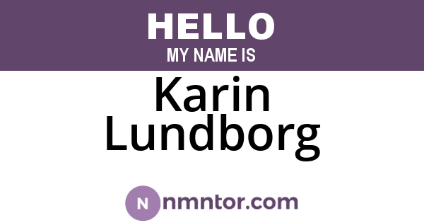 Karin Lundborg