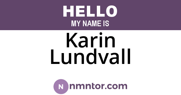Karin Lundvall