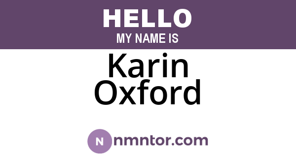 Karin Oxford