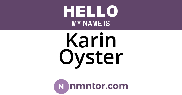 Karin Oyster