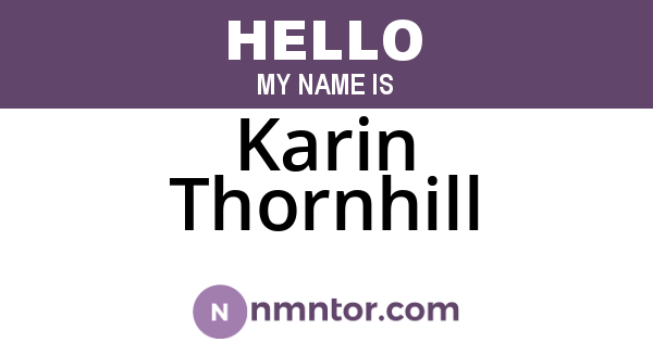Karin Thornhill