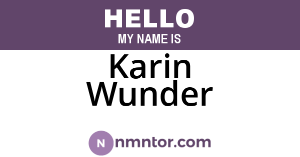 Karin Wunder