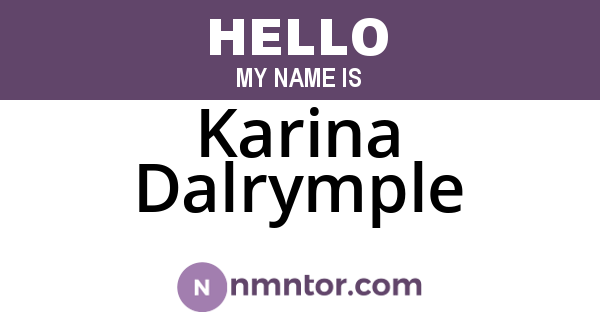 Karina Dalrymple