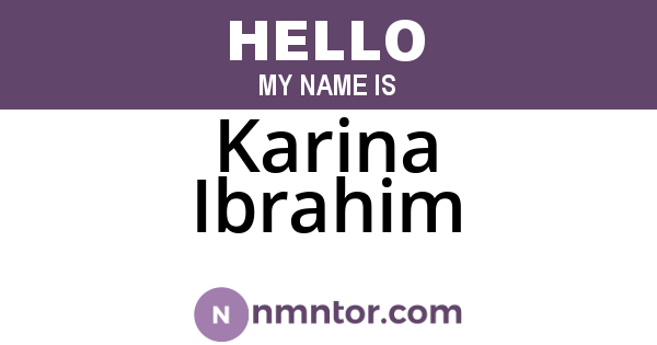 Karina Ibrahim