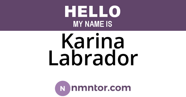 Karina Labrador