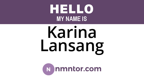 Karina Lansang