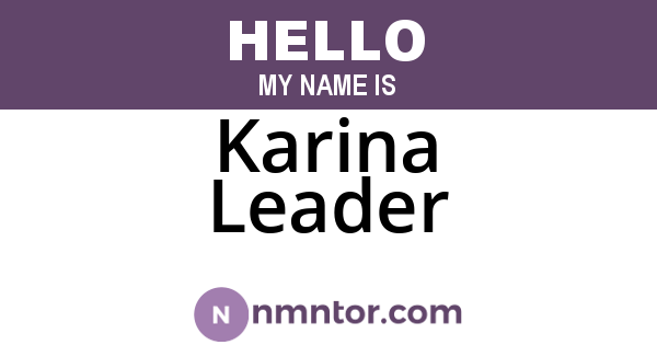 Karina Leader